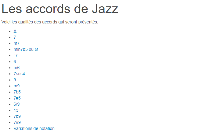 Les accords jazz à la guitare